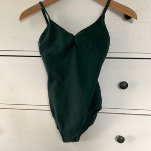 Sansha cotton green pinch front leotard size petite